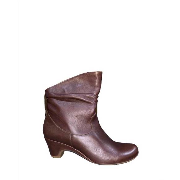 Julia Ankle Cowboy Western Boot in Brown Leather Made in  NEW ERIC MICHAEL women\'s julia ankle boot in brown
